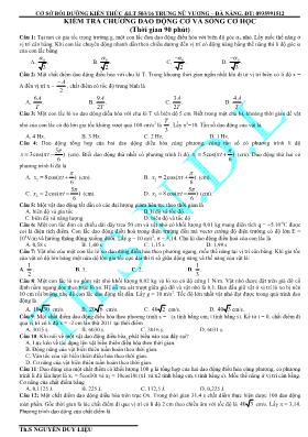 Đề kiểm tra về Dao động cơ và sóng cơ học Vật lí 12 - Nguyễn Duy Liệu